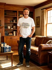 Father’s Day Custom Name Image Tee Warm Gift For Beloved Dad Daily Wear Shirt