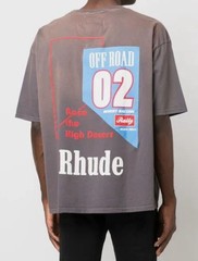 Rhude Men’s Gray Vintage O2 Off-Road Graphic-Print Cotton T-shirt Size S