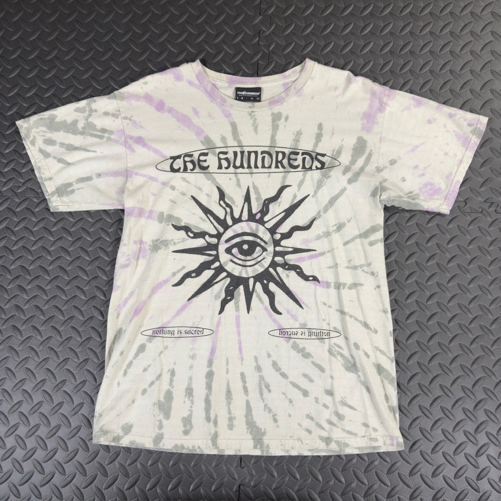 Vintage Y2K The Hundreds Men’s Large Tie-Dye Graphic T-Shirt Skater Streetwear
