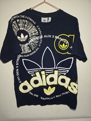 MEN’S ADIDAS ORIGINALS TREFOIL MULTI LOGO TEE SHIRT ~SIZE MEDIUM #IJ5232