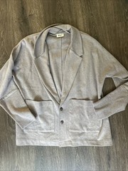 Pact Women’s Airplane Relaxed Blazer Medium Deep Taupe Heather Top MINT