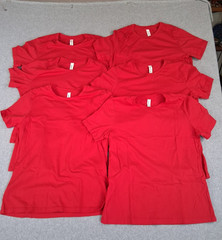 Lot of 6 Bella Canvas Men’s M. Red 100% Cotton Crew Neck Short Sleeve T-Shirt