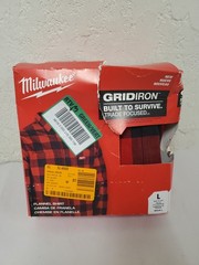 *NEW* Milwaukee Men’s Large Red GRIDIRON Flannel Shirt (M551R-L) *FREE SHIPPING*