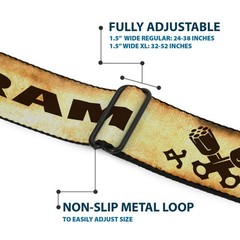 Seatbelt Belt – RAM Logo/Pistons/GUTS-GLORY Weathered/Chocolate Brown – 1.0″ …