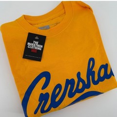 NWT The Marathon Clothing Crenshaw Tee Yellow Blue Short Sleeve Small TMC