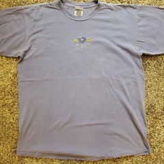 Vintage 90s Oneita Color Wear Mens Large T-Shirt Purple Embroidered MAUI, Cotton