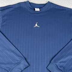 Nike Air Jordan Shirt Mens XXL Blue Pinstripe Jumpman Logo Long Sleeve Pocket
