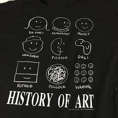 Vintage History Of Art Black T-Shirt Men’s XL Pollock Rothko Dali Warhol Van 90s