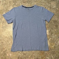 Rag And Bone Shirt Mens Medium Blue Short Sleeve Tee Peruvian Cotton Split Hem