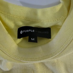 Purple Brand T-shirt Mens Size Medium LS Yellow Red Applique Sun Dyed Hang Tag