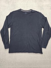 Fruit Of The Loom Shirt Mens Large Black Long Sleeve Select Cotton Crewneck Tee