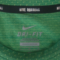 Nike Shirt Mens Large Green Dry Miler Short Sleeve Heathered Reflective Running