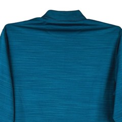 Haggar Men Polo Shirt 2XLT Long Sleeve Heather Blue Stretch Buttons Placket NWOT