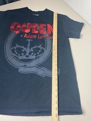 Queen Adam Lambert Shirt Small Unisex? Black Short Sleeve Concert Red Foil EUC