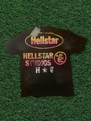 Hellstar Men’s Black Graphic Print Crew Neck Short Sleeve T-Shirt Logo