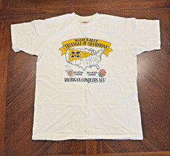 1989 Michigan Wolverines National Champions Basketball & Rose Bowl XL T-Shirt