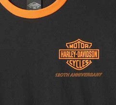 Harley-Davidson Men’s 120th Anniversary Ringer Short Sleeve Tee – Black, 96834