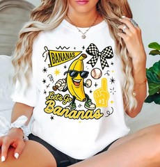 Funny Baseball Shirt Banana Character Sports Graphic Tee Cute Game Day Outfit