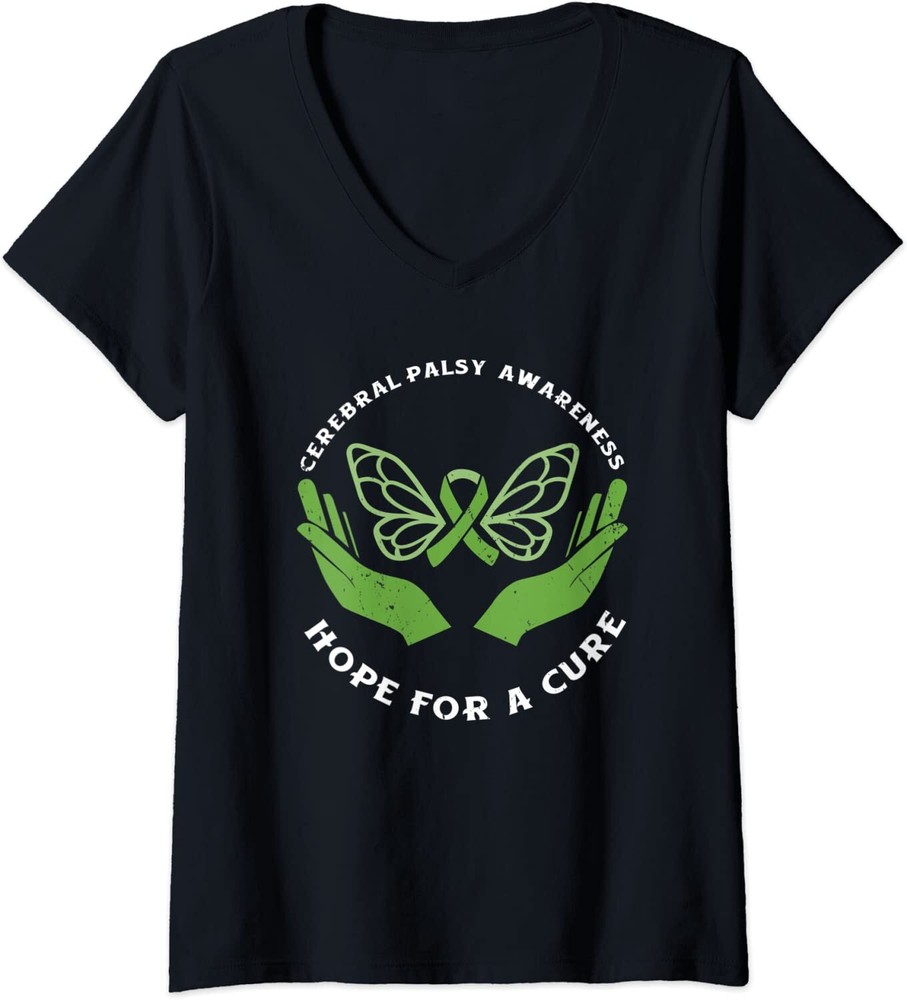 Cerebral Palsy Awareness Month Hope Brain Damage CP Ladies’ O-Neck Tshirt