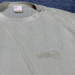 Vintage 90’s SOUTHPOLE Sheer Satin Beige T-Shirt Mens L Baggy Striped
