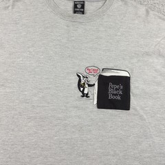 Vintage Warner Bros Studio Store Shirt Mens L Gray Pepe Le Pew Pocket Black Book