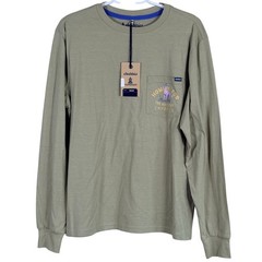 Chubbies Long Sleeve Pocket T Shirt Howlin for the Weekend Mens M Olive Green