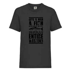 Fishing Give A Man A Fish Humour Novelty T Shirt Various Colours And Sizes