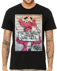 Men’s The Pink Panther Happy Face T-Shirt BLACK UM459