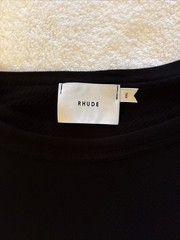 Rhude Cross Men’s Black 2XL Twill Cotton Graphic Logo T-Shirt Size XXL ￼