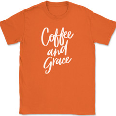 Coffee and Grace T-Shirt Christian Praise Worship Jesus Christ God Tee