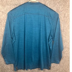 Tommy Bahama Men’s 3XLT Teal Blue Space Dye Long Sleeve Henley Shirt 3XL Tall