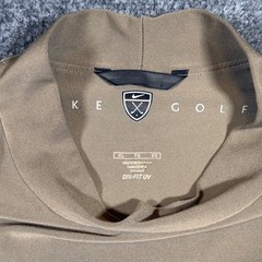 Nike Golf Dri-FIT UV Mock Neck Shirt Mens XL Tan Short Sleeve Tiger Woods
