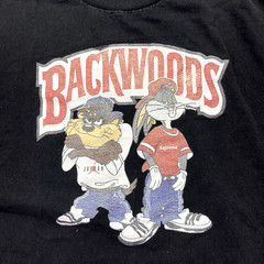 Backwoods Cigars Bugs Bunny Taz Vintage T Shirt Mens XL Black ALSTYLE