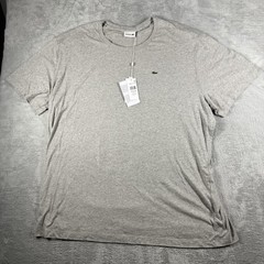 Lacoste Shirt Mens 3XLB Gray Pima Cotton Crewneck Croc Short Sleeve NWOT Big