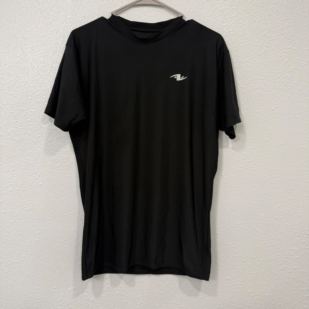 Athletic Works Mens XXL Black Short Sleeve Performance T-Shirt Stretch Gym Top