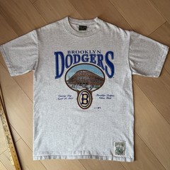 Vintage Brooklyn Dodgers Shirt XL Gray 90s MLB Baseball New York Jackie Robinson