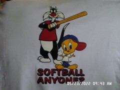 NEW T-Shirt: Sylvester & Tweety Bird “Softball Anyone?” Lots of colors & sizes