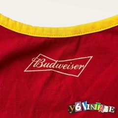 Budweiser Men’s M Sleeveless Colorblock Knit Cotton Tank Top Red/White/Yellow
