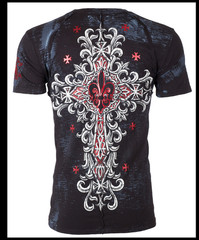 XTREME COUTURE by AFFLICTION Black LOST SQUARDRON Short Sleeve Slim Fit T-shirt