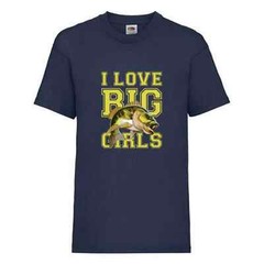 Fishing I Love Big Girls Fish Humour Novelty T Shirt Various Colours And Sizes