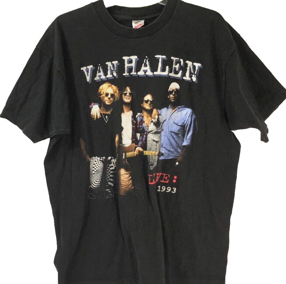 Van Halen 1993 Live World Tour Vintage Single Stitched Black T-Shirt XL