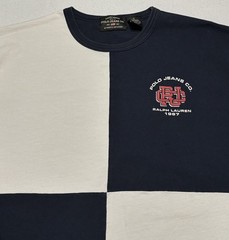 Vtg Polo Ralph Lauren Jeans CO 1967 Colorblock T-Shirt Navy White Size Large