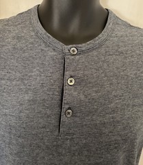Theory Shirt Mens Henley Three Buttons Cotton Short Sleeve Adrik Strato Casual M