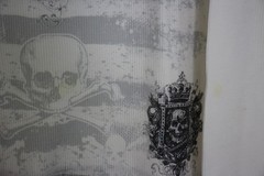 No Boundaries Mens XL Y2K Skull Skate Punk Grunge Waffle Thermal T-Shirt N1460