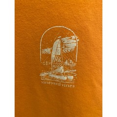 Vineyard Vines Men’s Size Large Orange Nautical Sea boat Print T-Shirt