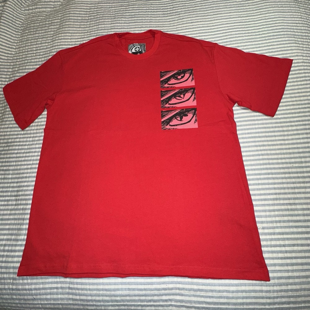 Naruto Anime Graphic Tee-Red Screen Print-Men’s M-Shonen-Manga Shirt