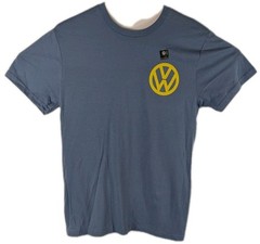 Volkswagen Bus Surfer T Shirt Mens Small Blue California Hippie Beach Bum VW