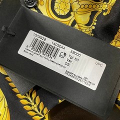 VERSACE Printed Silk Twill Shirt Men’s Size L Gold/Black