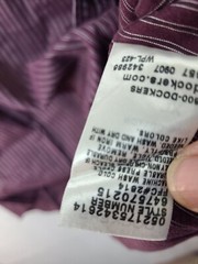 Dockers Mens XL Maroon Striped Long Sleeve Maroon Button Up Shirt