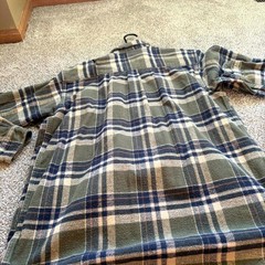 Men’s Vintage 2000s Flannel Shirt Blue And Green Hunter Size Xl